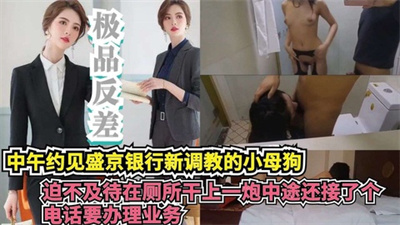 中午约见盛京银行新调教的小母狗迫不及待在厕所干上一炮